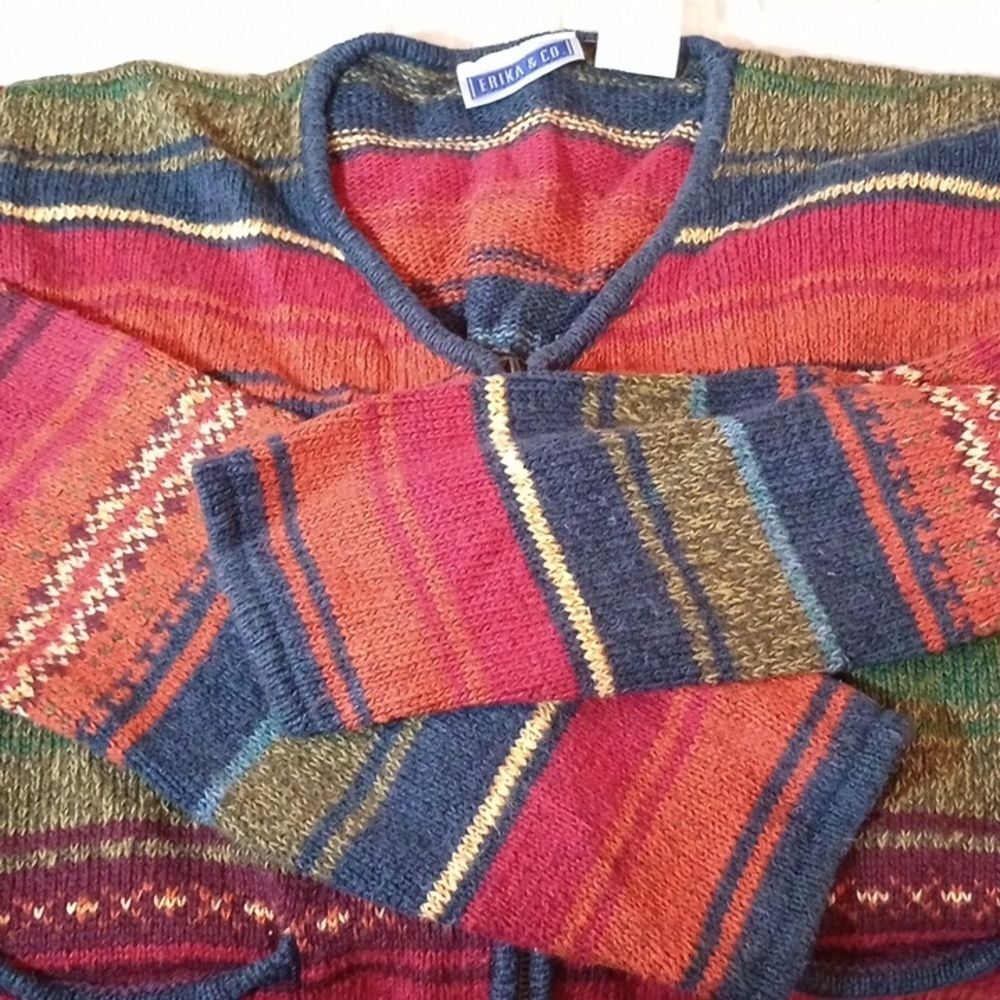 Erica and company medium women's sweater zip up very warm (Rox385)